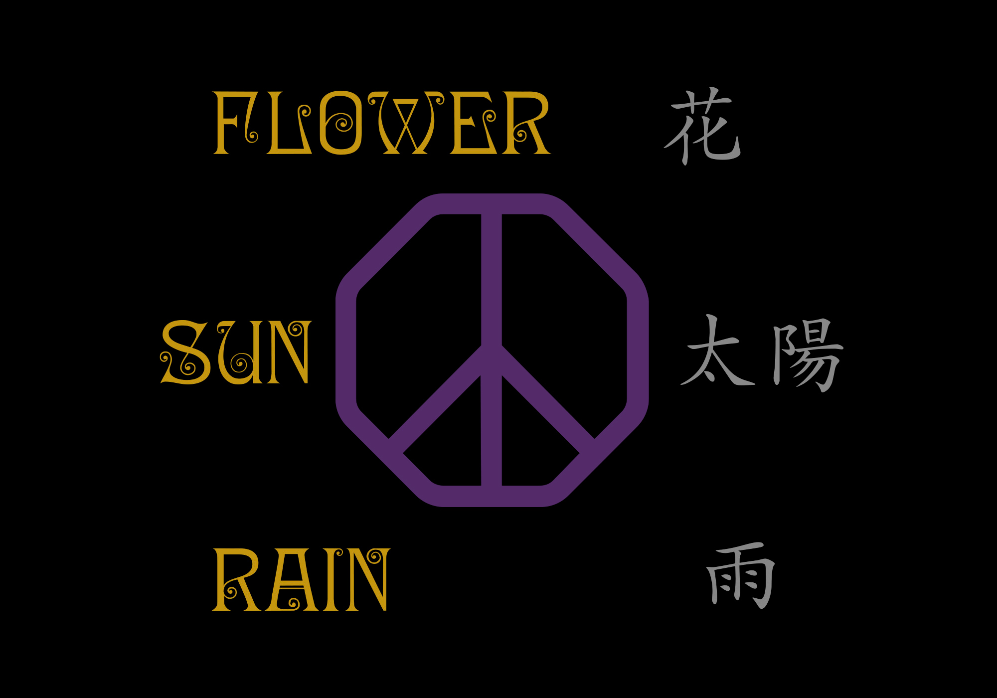 花、太陽、雨